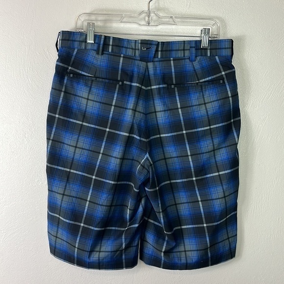 Nike Golf Tour Performance Shorts Men's 32 Blue Plaid Dri-Fit Inseam 11.75" - Picture 12 of 13
